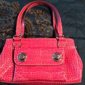 “Gorgeous for spring”pink faux croc handbag